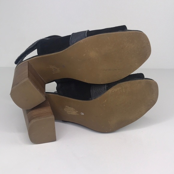 Diba True Lava Lamp Shooties Open Peep Toe Black Suede Booties Size 8 - Picture 9 of 10